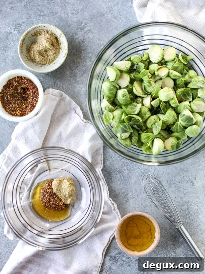 mustard roasted brussels sprouts I howsweeteats.com 