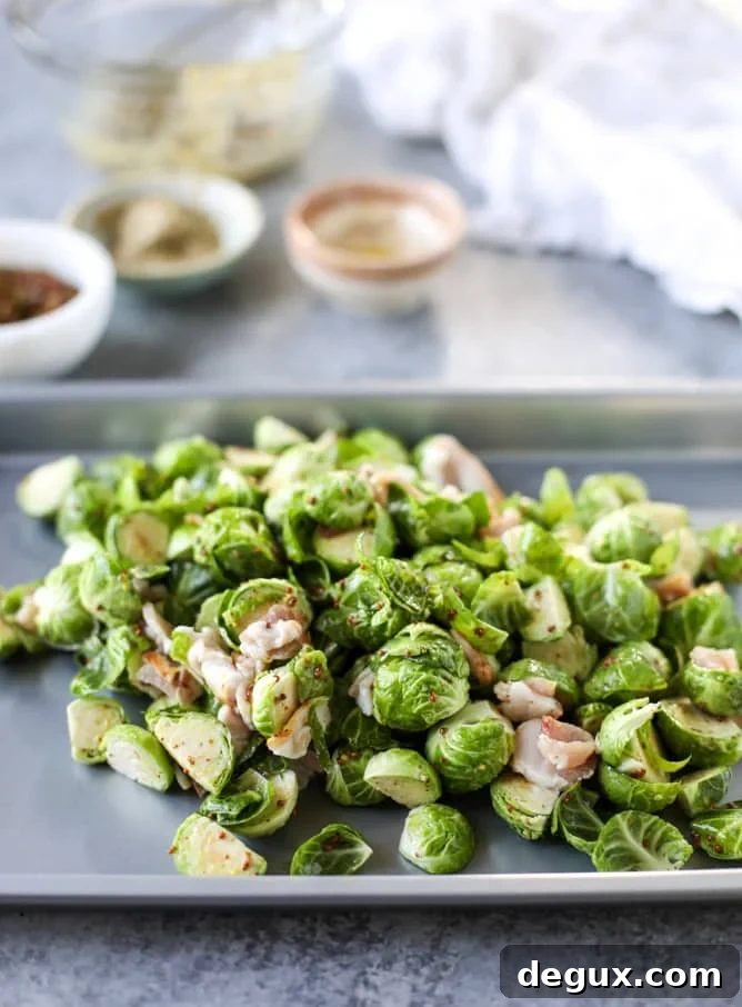 mustard roasted brussels sprouts I howsweeteats.com 