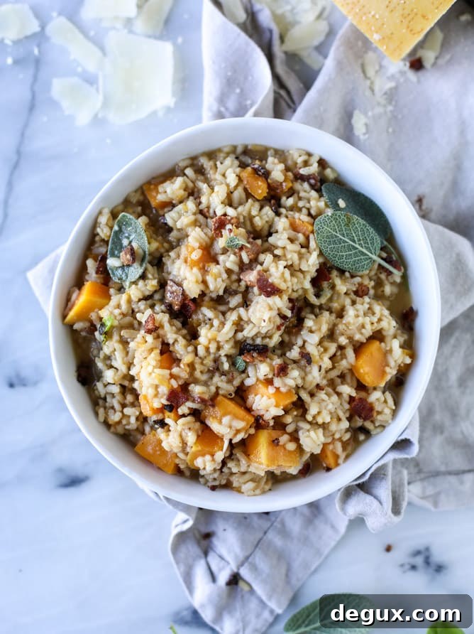 bacon butternut squash risotto I howsweeteats.com 