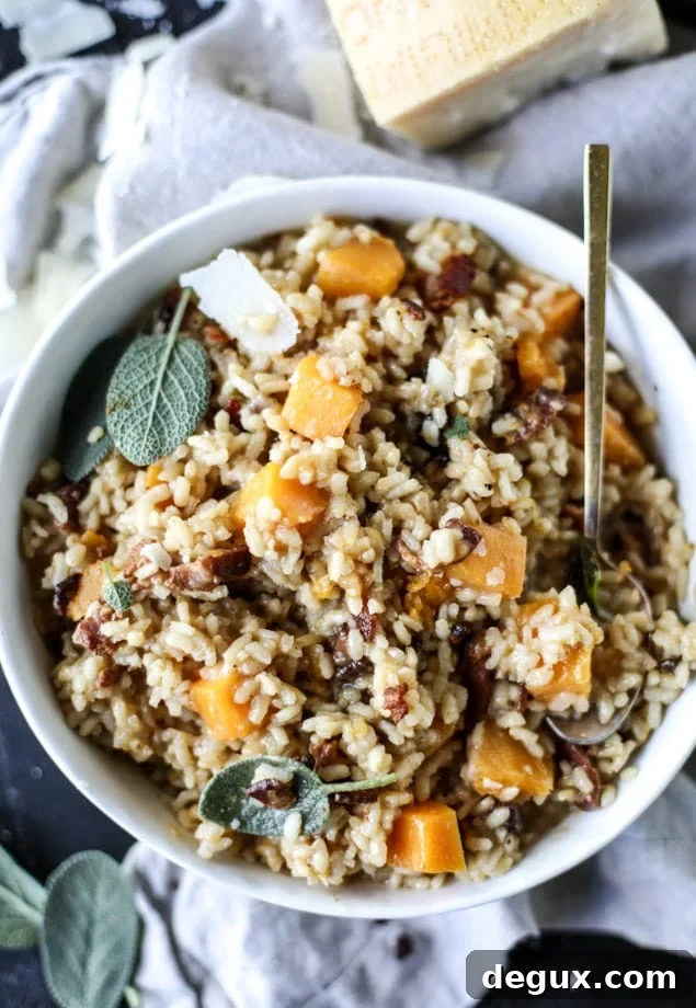 bacon butternut squash risotto I howsweeteats.com 