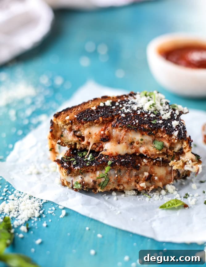 eggplant parmesan grilled cheese I howsweeteats.com 