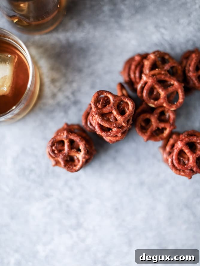 smoky vanilla bourbon pretzels I howsweeteats.com 