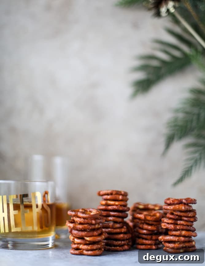 smoky vanilla bourbon pretzels I howsweeteats.com 