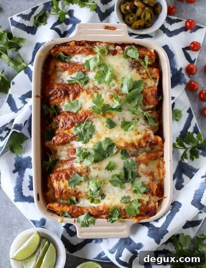 Smoky Enchilada Sauce in 10 Minutes with Cheesy Pork Enchiladas 6 cheesy pork enchiladas with 10 minutes smoky enchilada sauce I howsweeteats.com