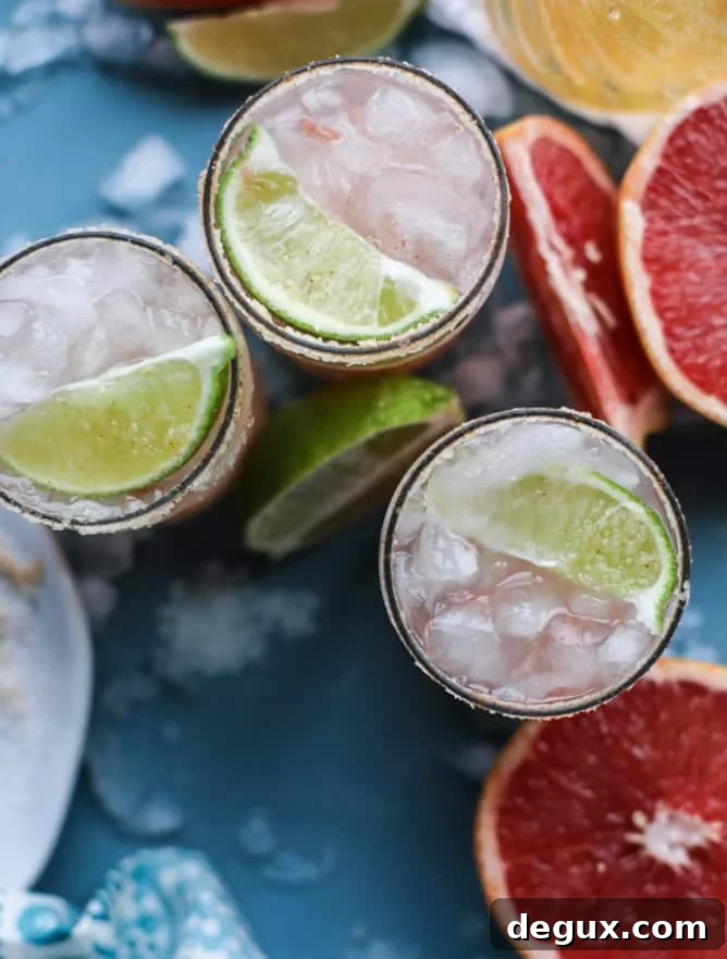 Spicy Chili Salt Pink Grapefruit Margarita Recipe 12 pink grapefruit margaritas with chili salt I howsweeteats.com
