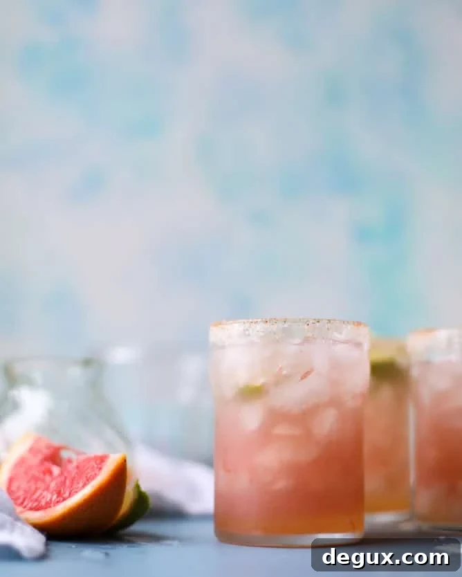 Spicy Chili Salt Pink Grapefruit Margarita Recipe 10 pink grapefruit margaritas with chili salt I howsweeteats.com