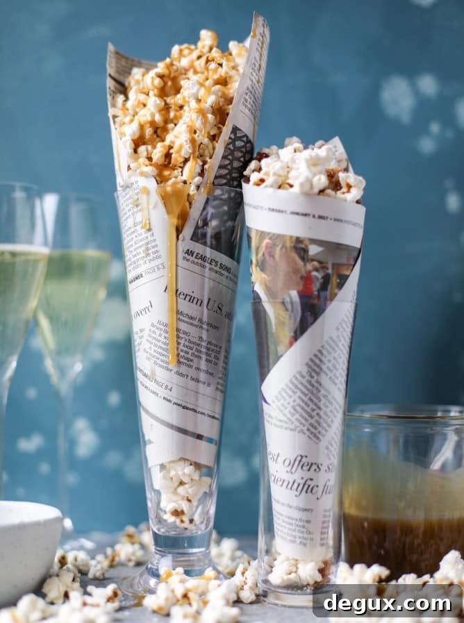 champagne caramel popcorn & bacon truffle parmesan popcorn recipe I howsweeteats.com 