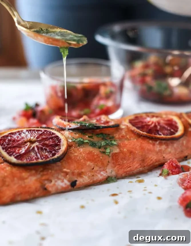 winter citrus butter salmon I howsweeteats.com 