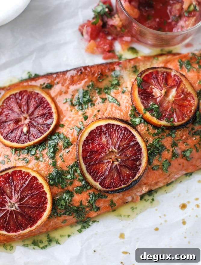 winter citrus butter salmon I howsweeteats.com 