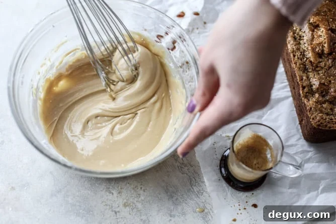 banana bread with espresso glaze I howsweeteats.com 