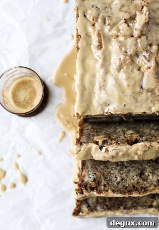 banana bread with espresso glaze I howsweeteats.com 