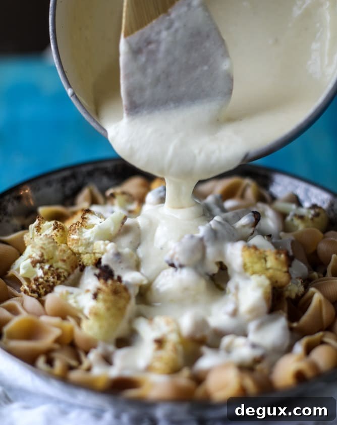 Roasted Caauliflower Shells & Cheese Bake with Crispy Topping 4 roasted cauliflower shells and cheese I howsweeteats.com