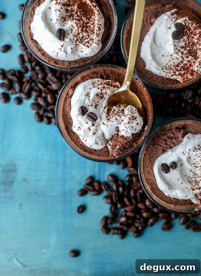 Whipped Tiramisu Chocolate Mousse with Coffee Cream 2 whipped tiramisu coffee chocolate mousse I howsweeteats.com