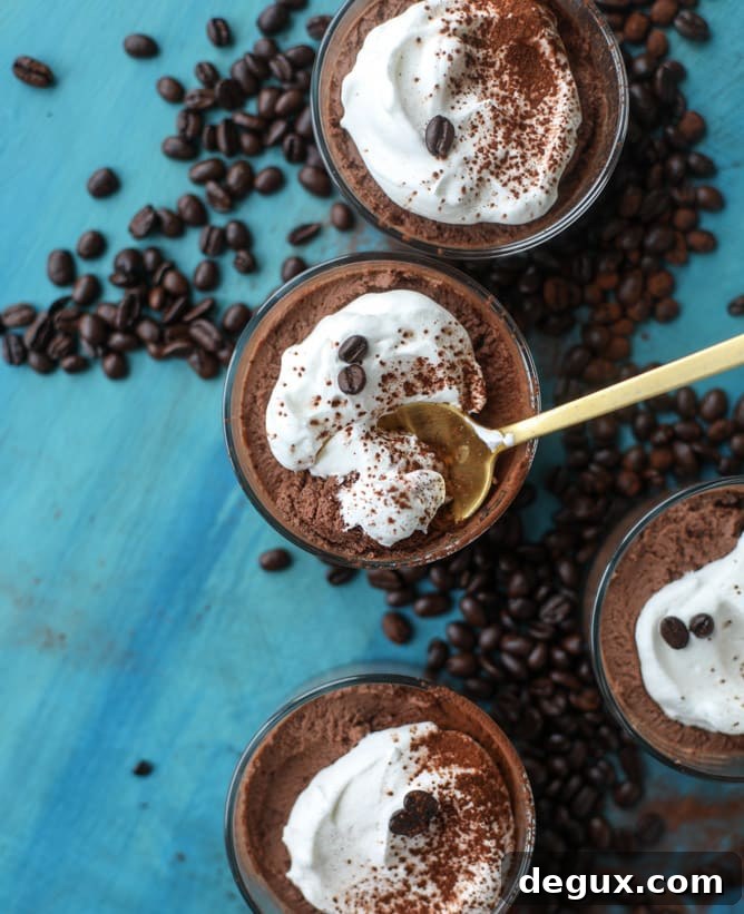 Whipped Tiramisu Chocolate Mousse with Coffee Cream 8 whipped tiramisu coffee chocolate mousse I howsweeteats.com