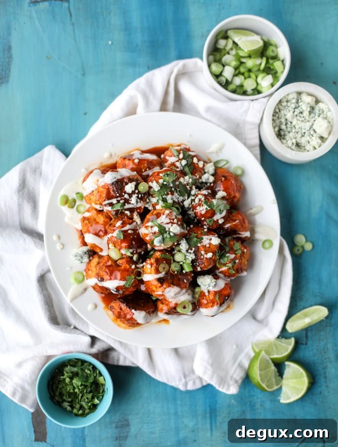 slow cooker buffalo chicken meatballs I howsweeteats.com 