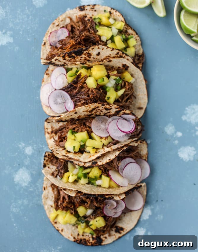 slow cooker barbacoa beef tacos I howsweeteats.com 