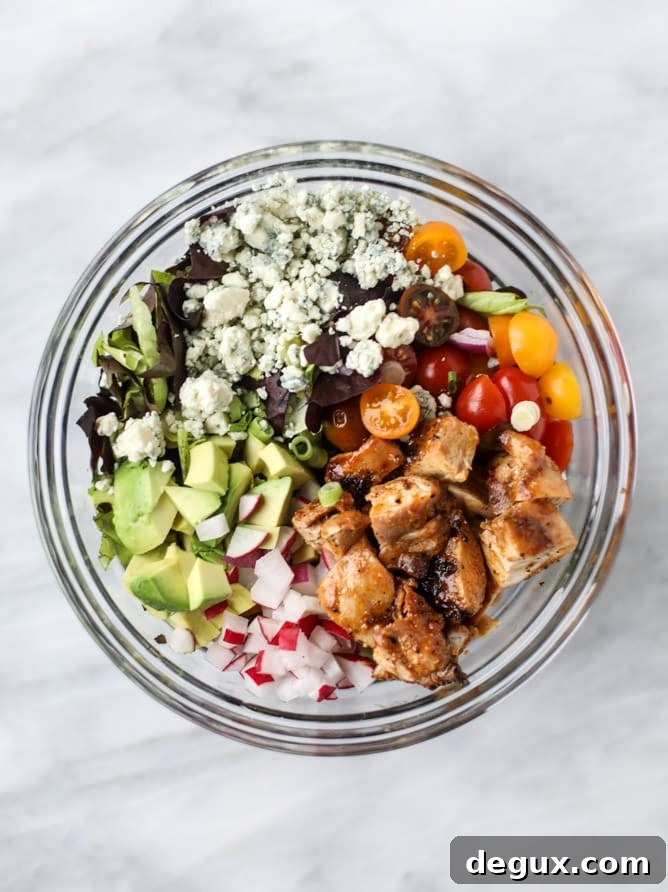 honey mustard chicken chopped salad I howsweeteats.com