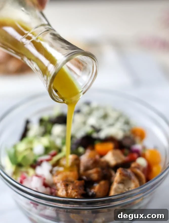 honey mustard chicken chopped salad I howsweeteats.com