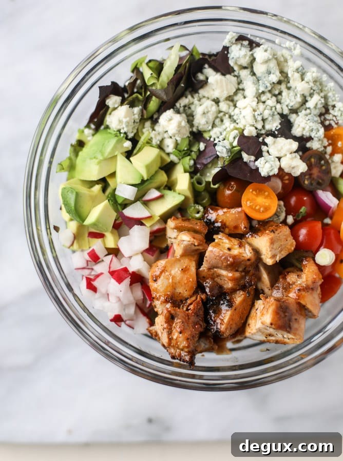 honey mustard chicken chopped salad I howsweeteats.com