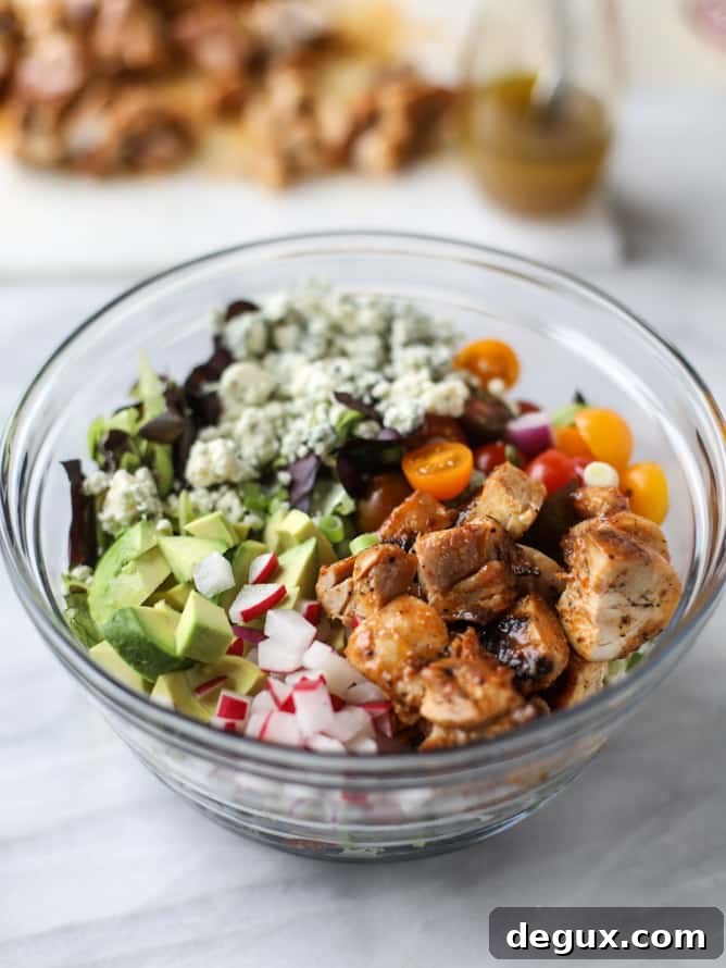 honey mustard chicken chopped salad I howsweeteats.com