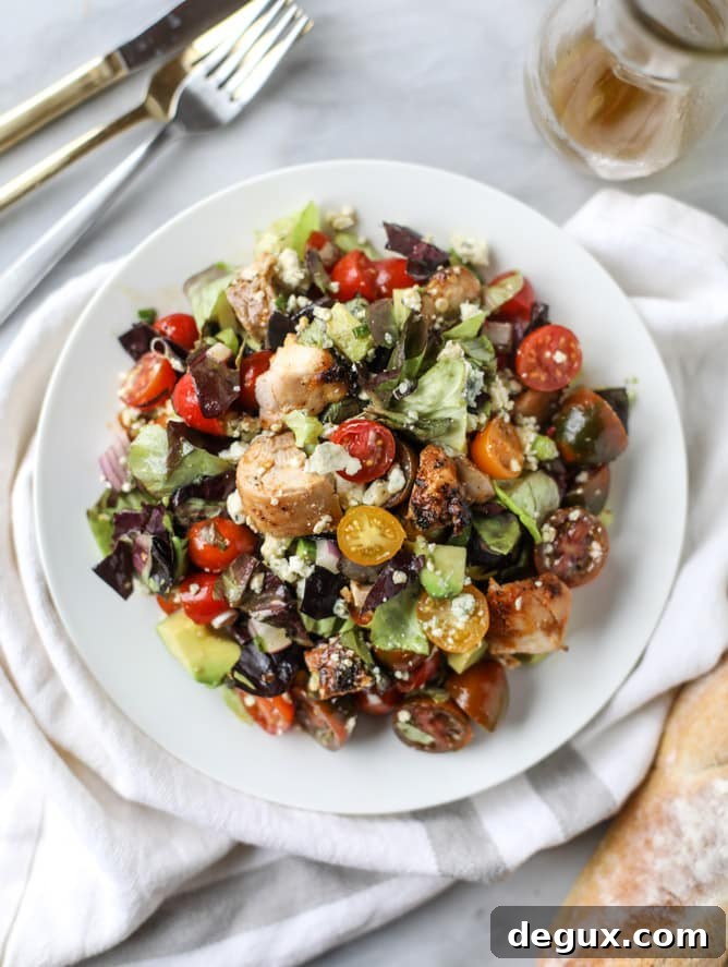honey mustard chicken chopped salad I howsweeteats.com