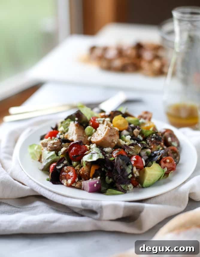 honey mustard chicken chopped salad I howsweeteats.com
