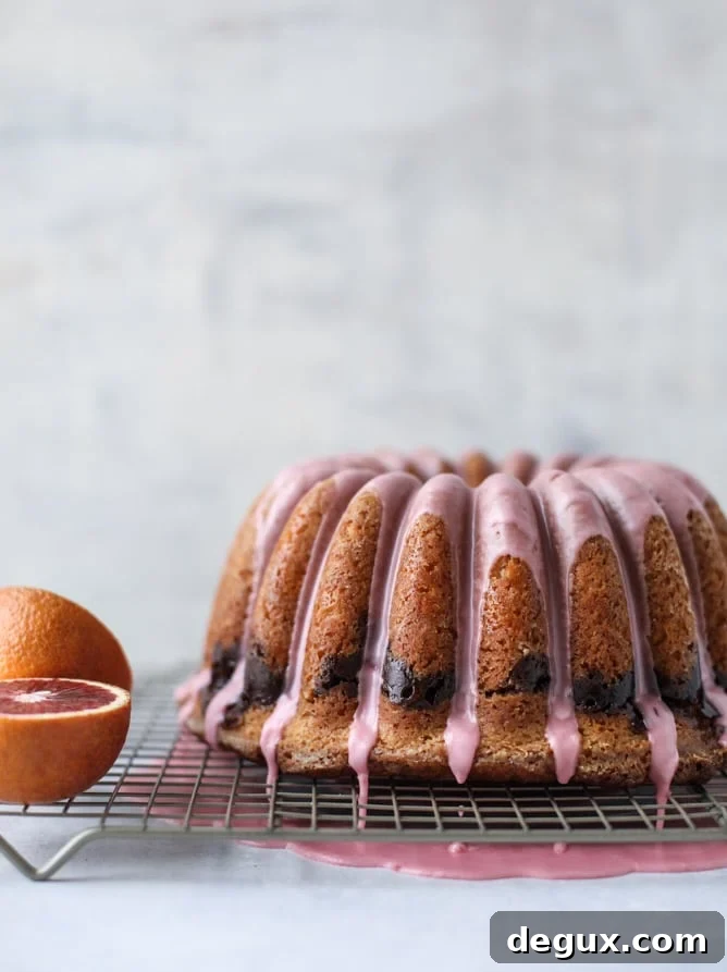 Blood Orange Coffee Cake Recipe — Citrus-Swirled Bundt Cake 8 This blood orange coffee cake is made with greek yogurt and the most delicious blood orange glaze! Perfect for a winter breakfast or brunch! I howsweeteats.com #bloodorange #coffeecake