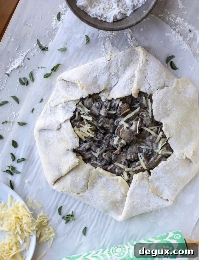 portobello mushroom galette with gruyere thyme crust I howsweeteats.com 