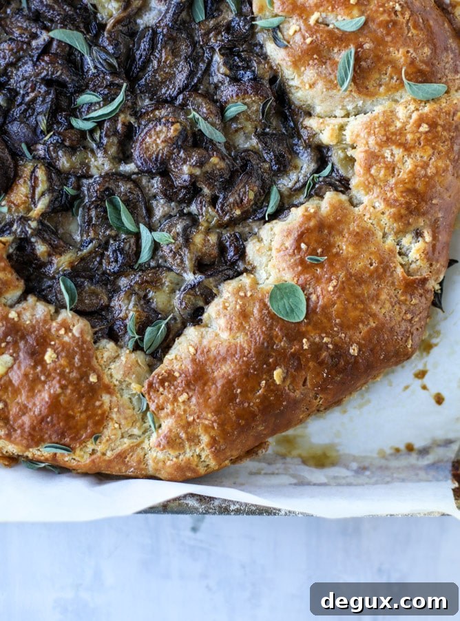 portobello mushroom galette with gruyere thyme crust I howsweeteats.com 