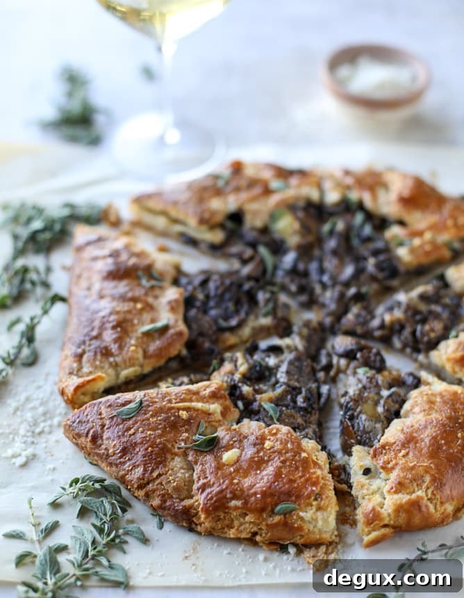 portobello mushroom galette with gruyere thyme crust I howsweeteats.com 