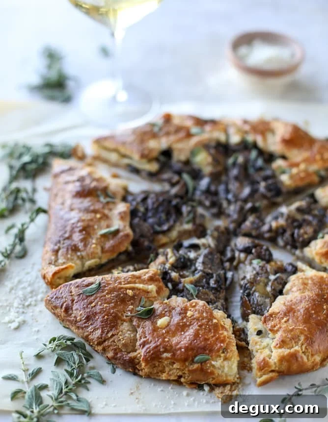 Buttery Gruyère Crust Portobello Mushroom Galette Recipe 9 portobello mushroom galette with gruyere thyme crust I howsweeteats.com