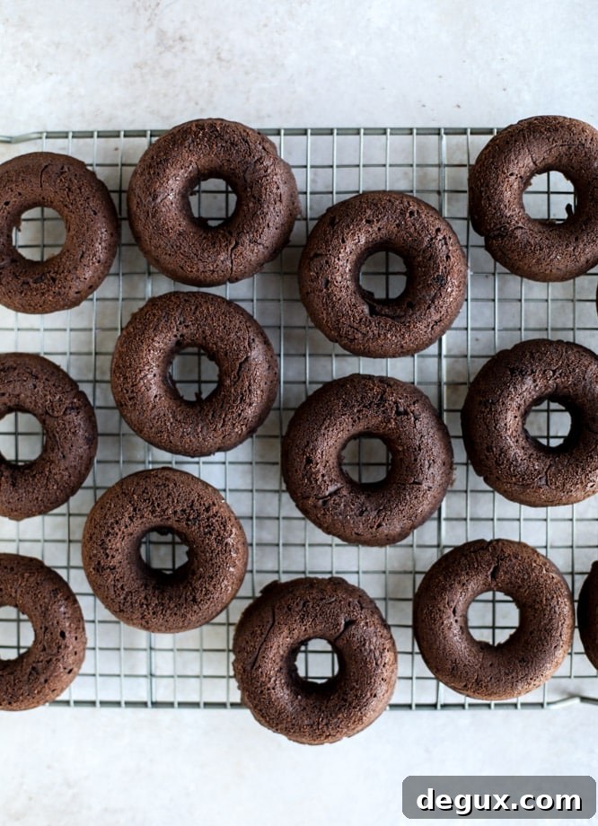 baked chocolate fudge donuts I howsweeteats.com