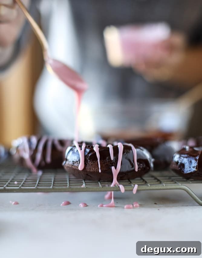 baked chocolate fudge donuts I howsweeteats.com