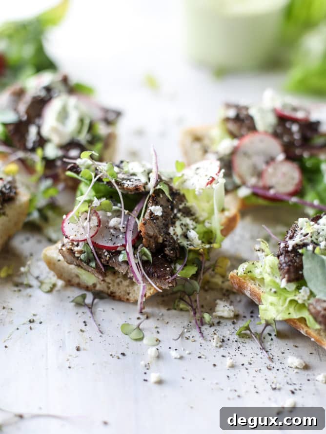 open faced steak sandwich with avocado horseradish I howsweeteats.com 