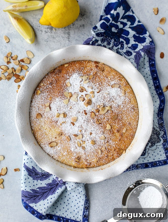 lemon almond pudding cake I howsweeteats.com