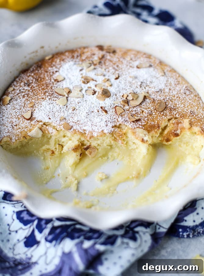 lemon almond pudding cake I howsweeteats.com