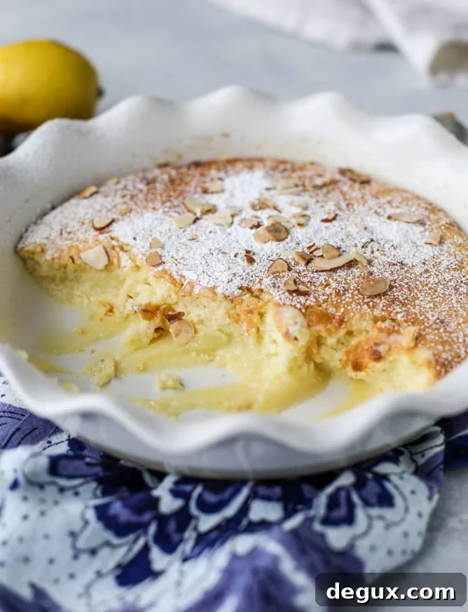 lemon almond pudding cake I howsweeteats.com