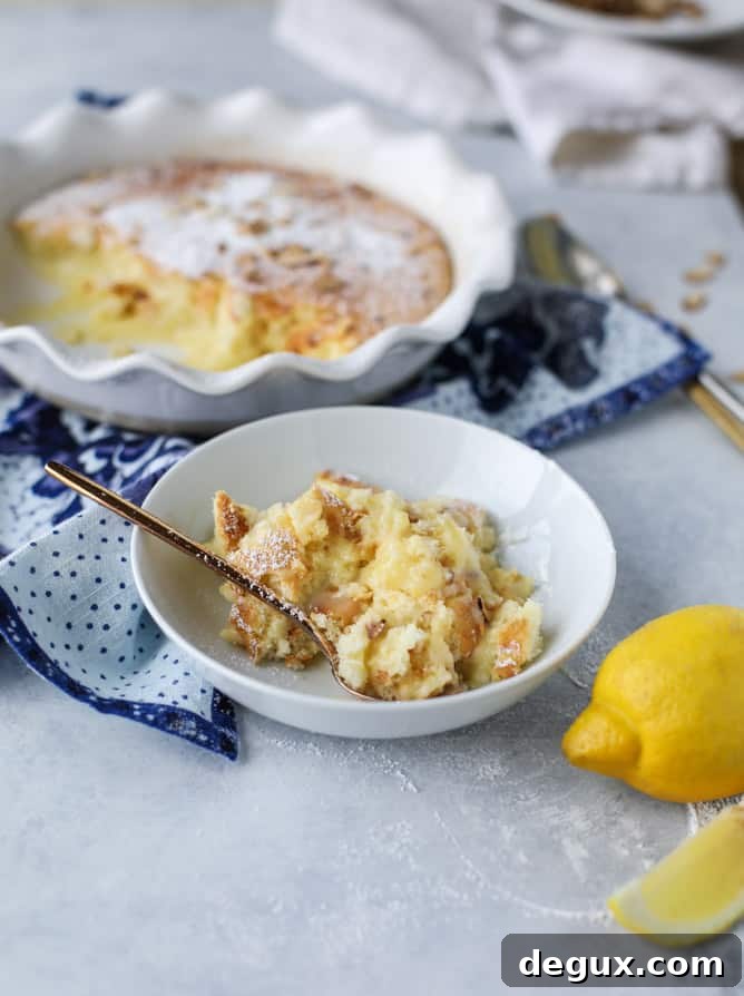 lemon almond pudding cake I howsweeteats.com