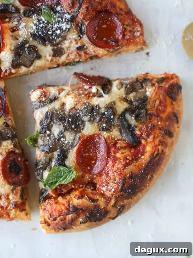 truffle mushroom pizza I howsweeteats.com