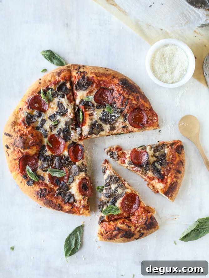 truffle mushroom pizza I howsweeteats.com