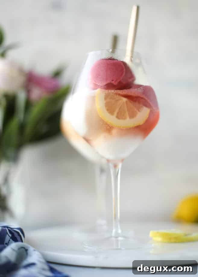 Lemon Raspberry Sorbet Prosecco Float Recipe for Summer Entertaining 6 lemon raspberry prosecco floats I howsweeteats.com