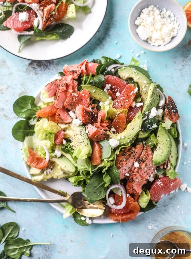 salmon citrus salad with avocado I howsweeteats.com 
