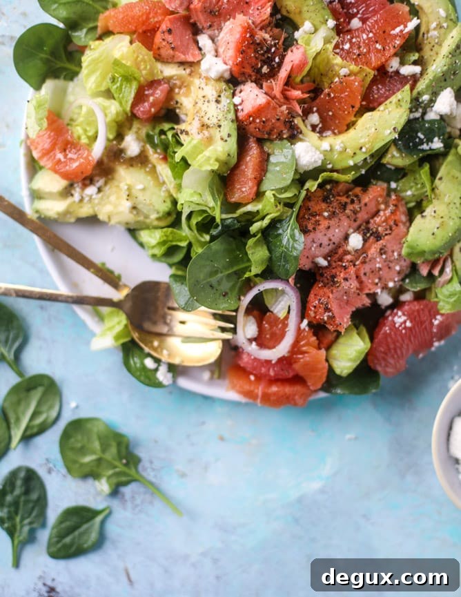 salmon citrus salad with avocado I howsweeteats.com 