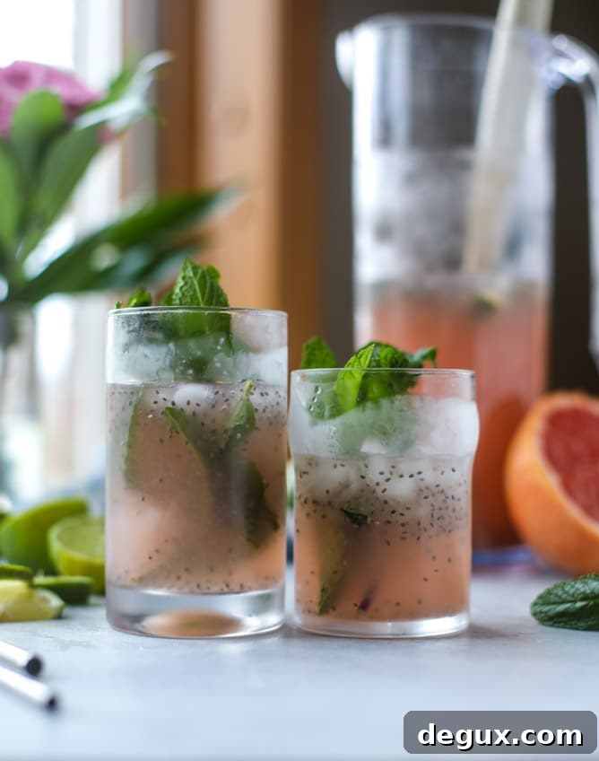 grapefruit mint chia refresher I howsweeteats.com