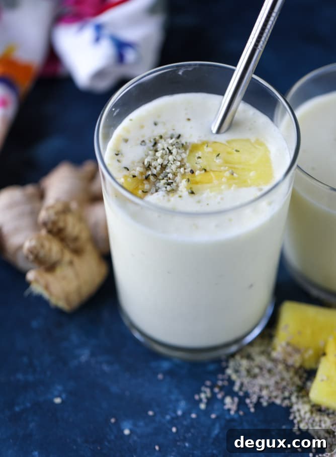 Refreshing Pineapple Ginger Smoothie Recipe for Energy 6 pineapple ginger smoothie I howsweeteats.com