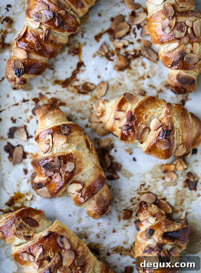 puff pastry almond croissants I howsweeteats.com 