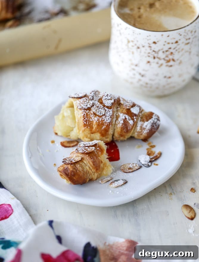 puff pastry almond croissants I howsweeteats.com 