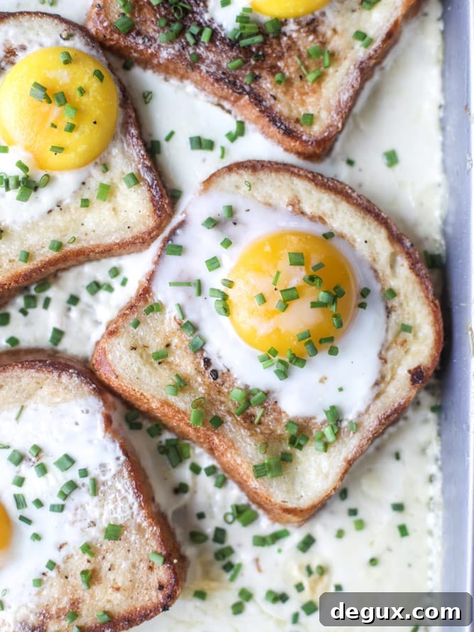 baked toast and eggs in cream I howsweeteats.com