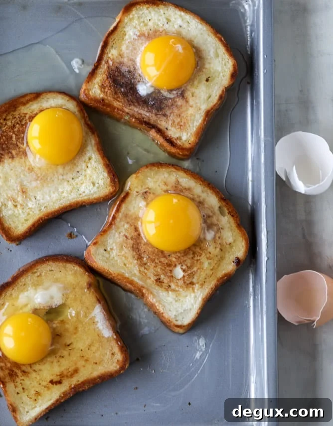 baked toast and eggs in cream I howsweeteats.com