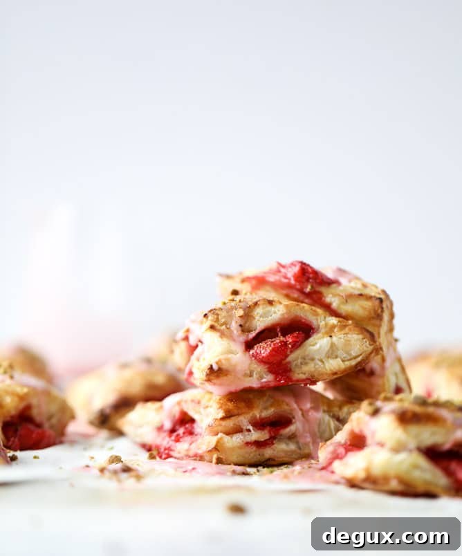 mini strawberry pistachio turnovers I howsweeteats.com 